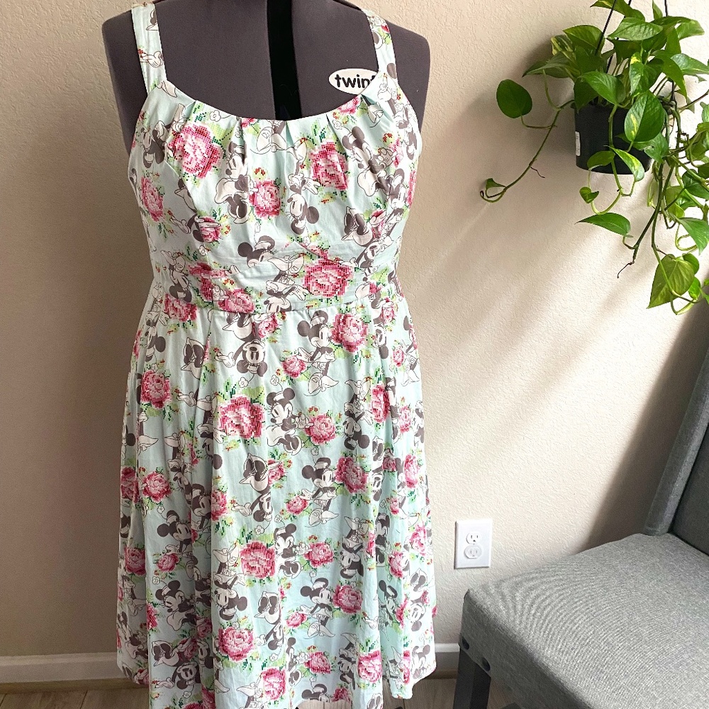 Disney Minnie Mouse Floral Strappy Dress with Pockets Size 16
